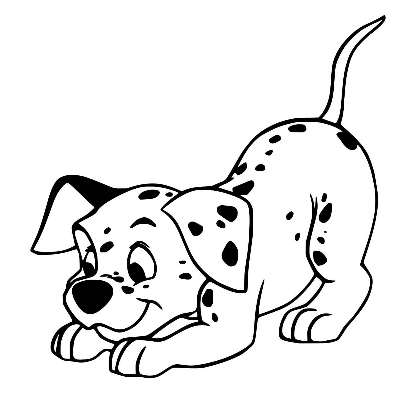 Desenho de Dálmata Descê para Colorir