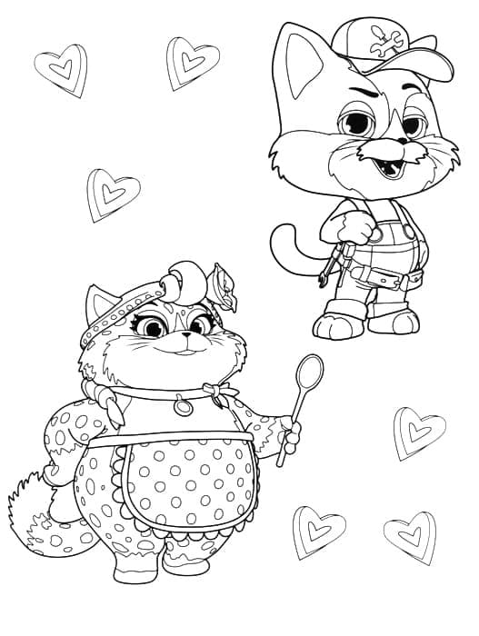 Desenho 44 Gatos Vovô Pina e Lampo para Colorir