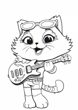 Desenho Milady Tocando Baixo 44 Gatos Para Colorir