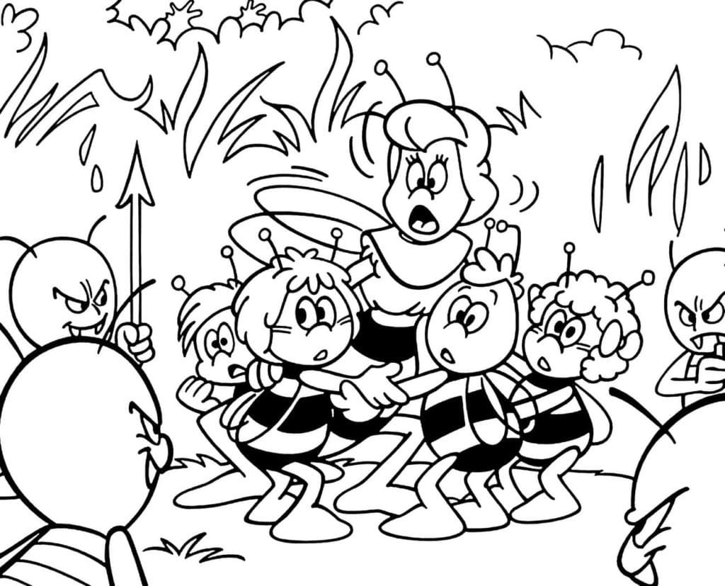 Desenho a Abelha Maia 9 para Colorir