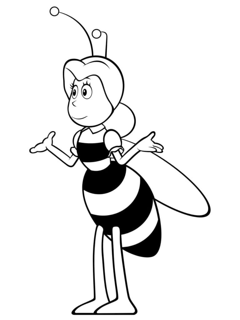 Desenho a Abelha Maia Senhorita Cassandra para Colorir