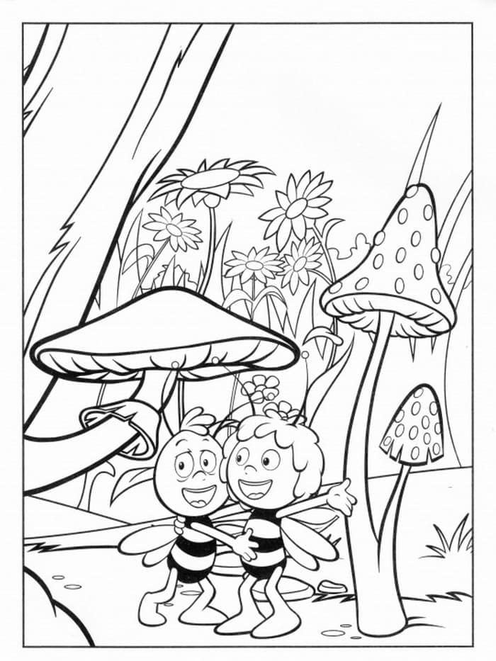 Desenho Maya e Willy 12 para Colorir