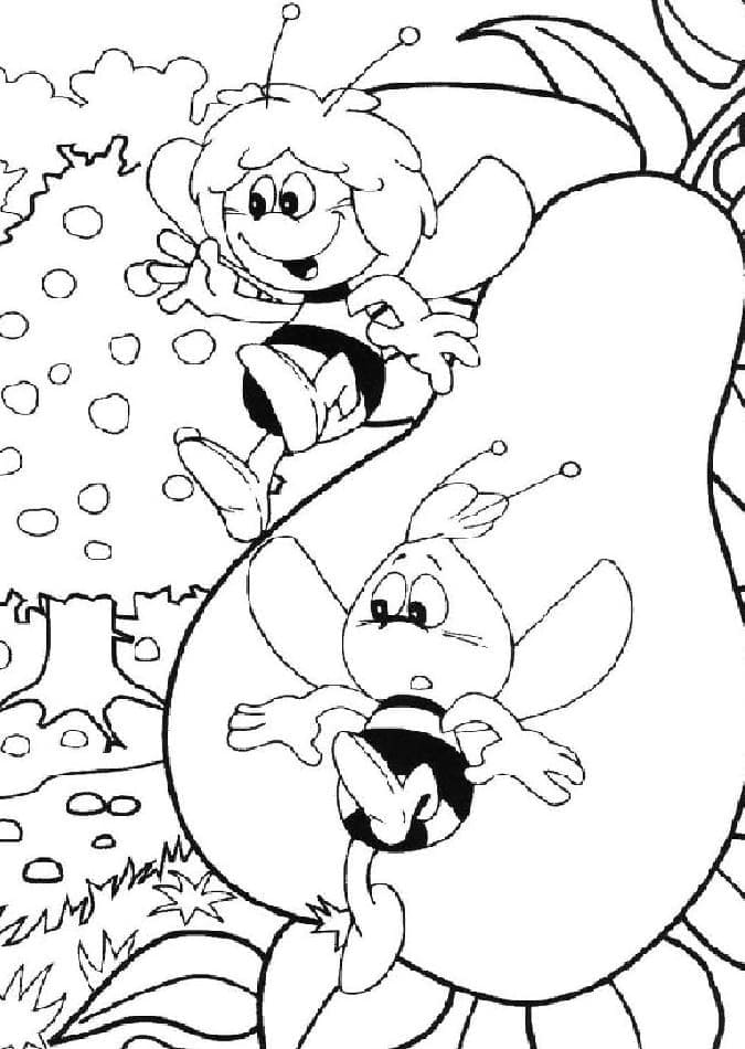 Desenho Maya e Willy para Colorir