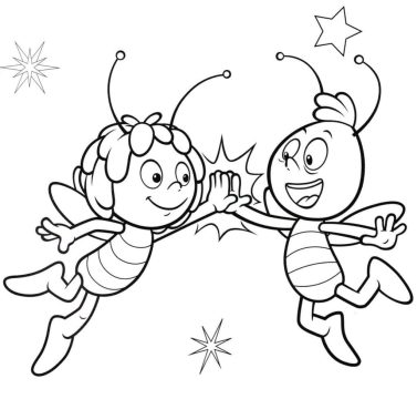 Desenho Maya e Willy Para crianças Para Colorir
