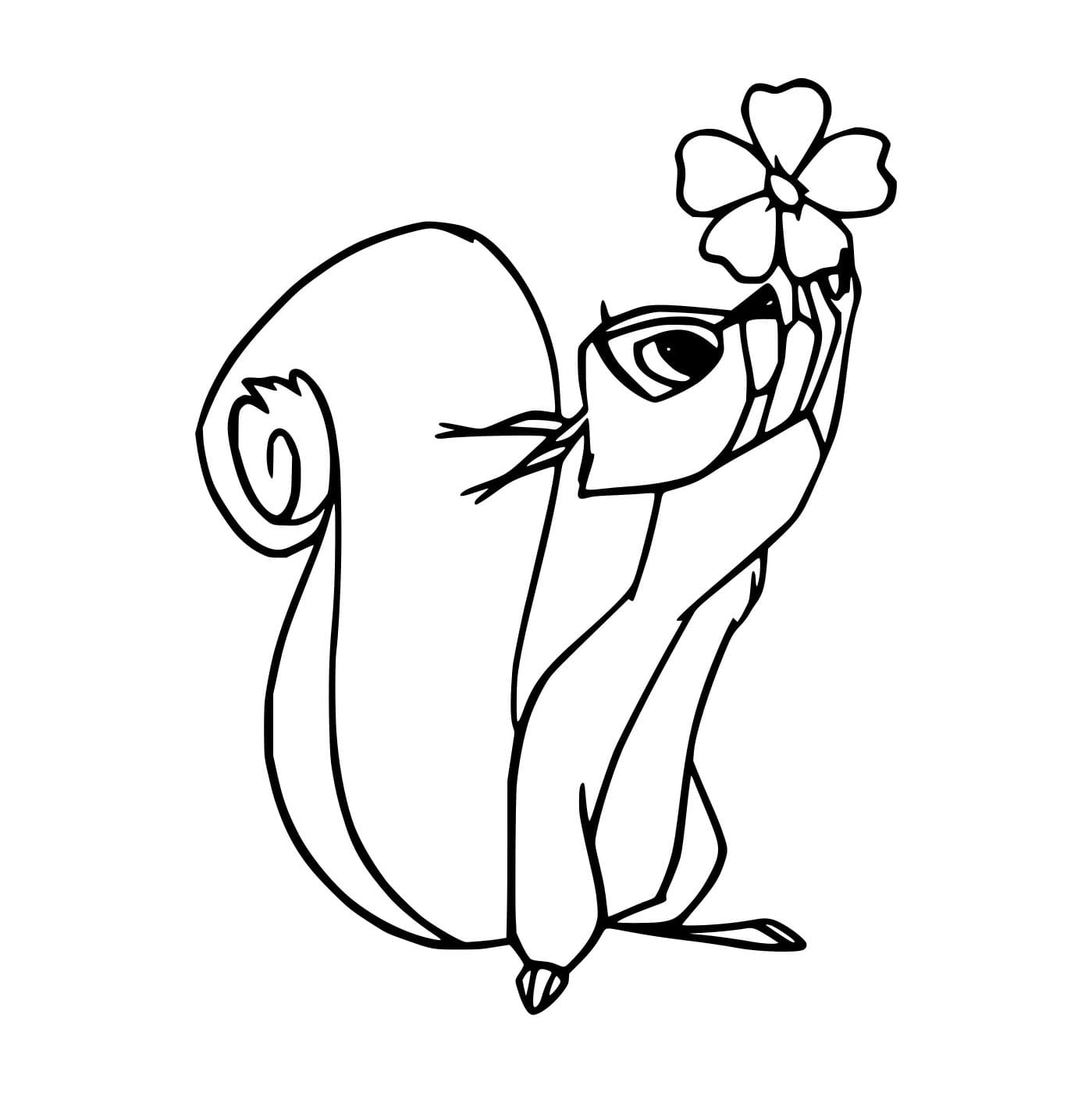 Desenho de Esquilo da Bela Adormecida para Colorir