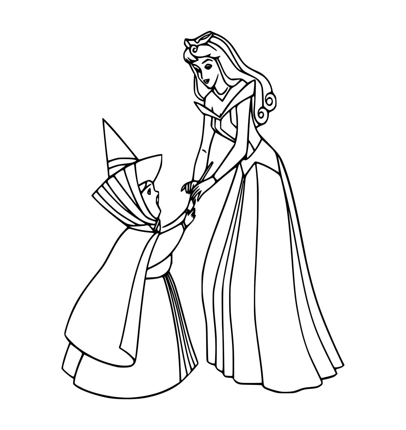 Desenho de Fauna e Aurora para Colorir