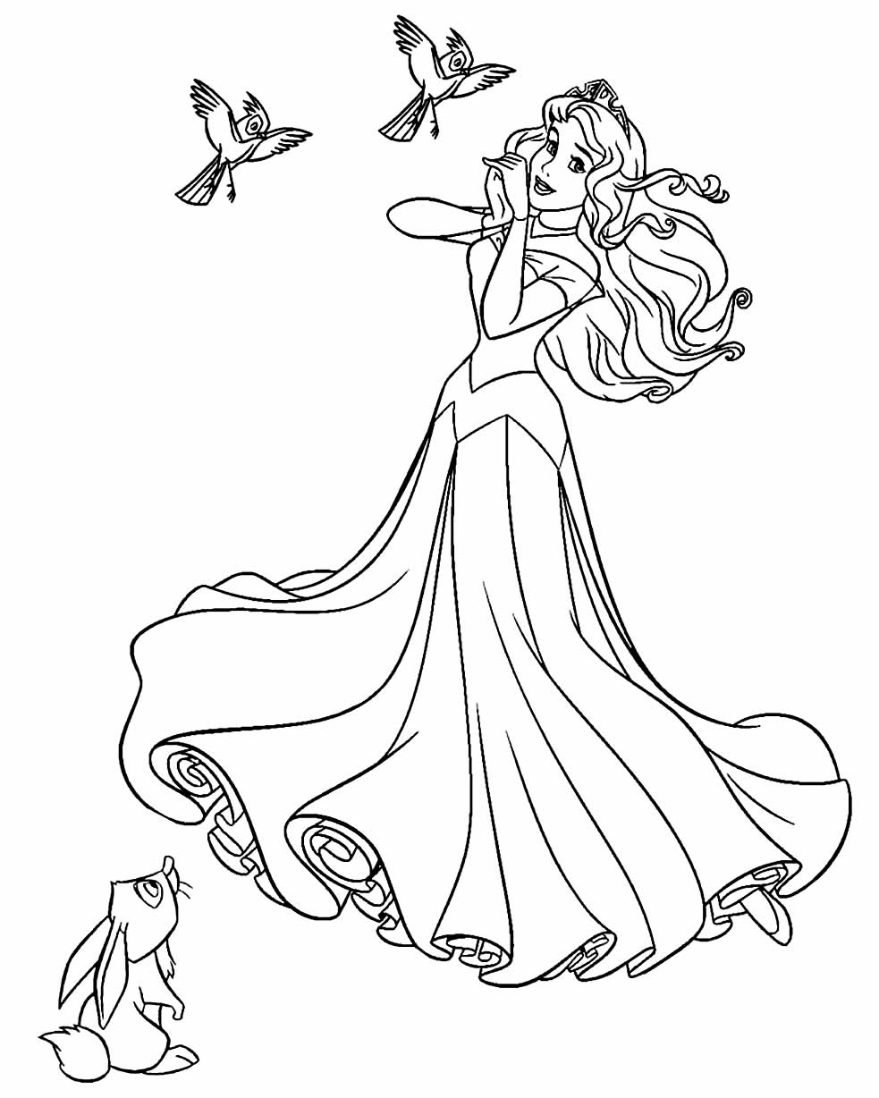Desenho de a Bela Adormecida Grátis para Imprimir e Colorir