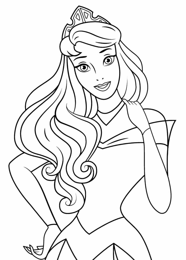 Desenho de a Bela Adormecida Imprimivel Pdf para Colorir