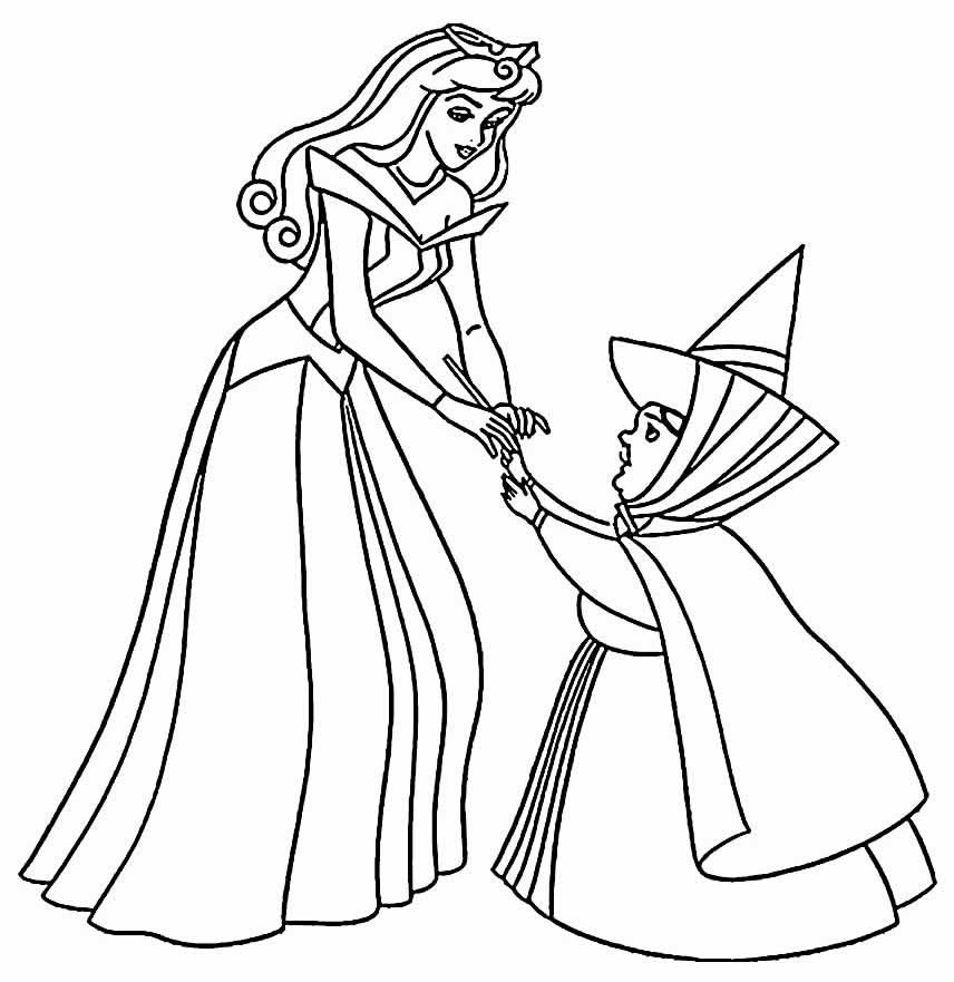 Desenho de a Bela Adormecida para Colorir e Imprimir Online