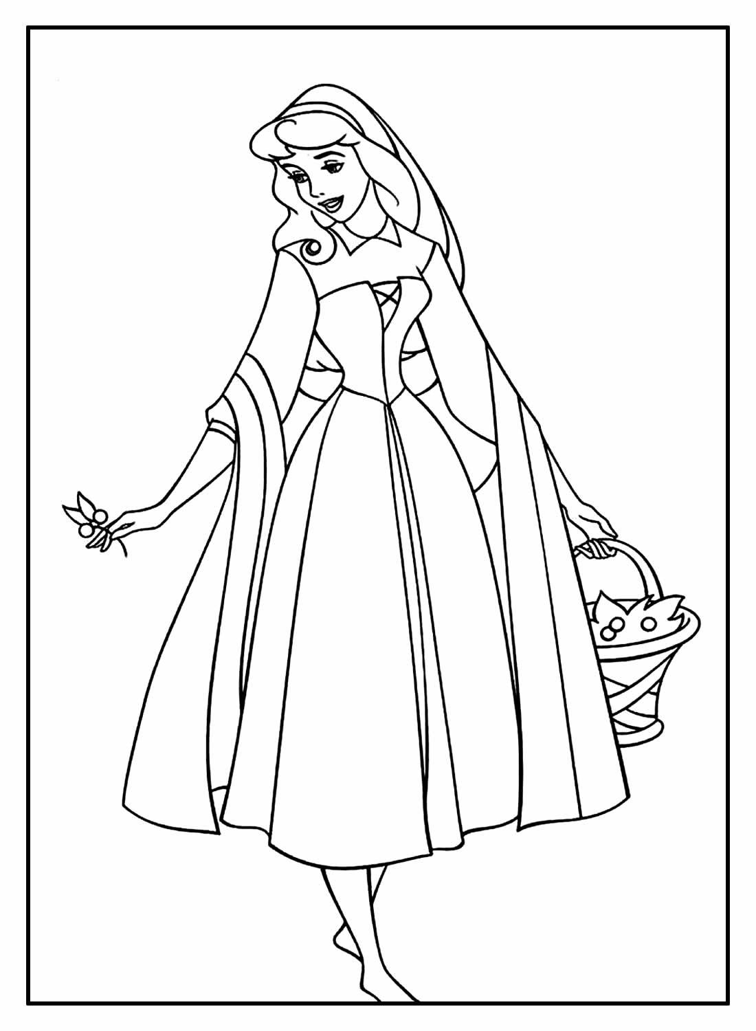 Desenho de a Bela Adormecida para Colorir e Pintar Pdf