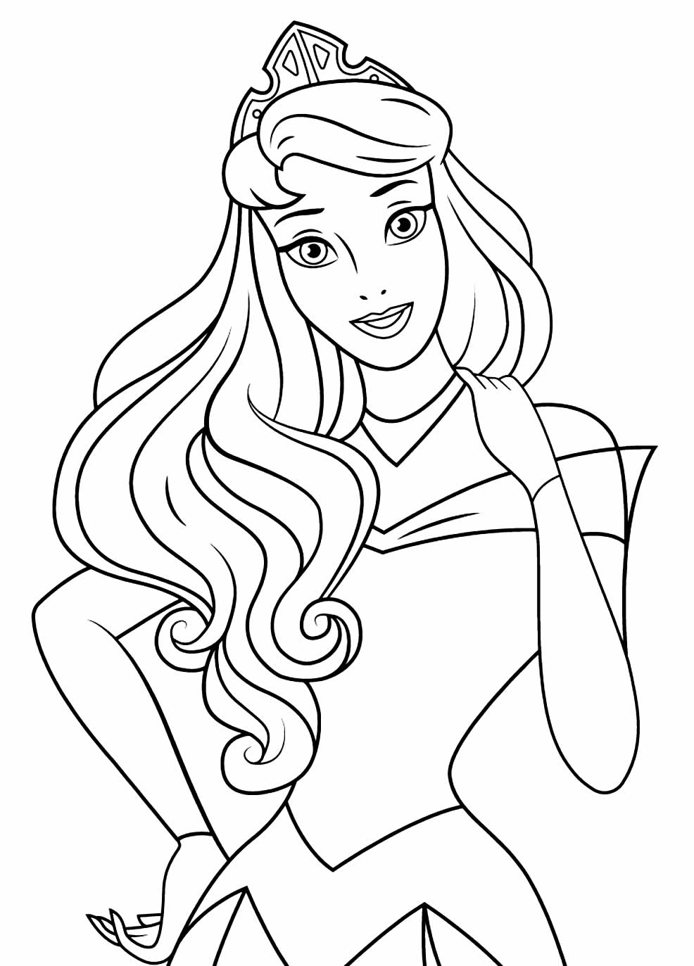 Desenho de a Bela Adormecida para Colorir Fácil Pdf