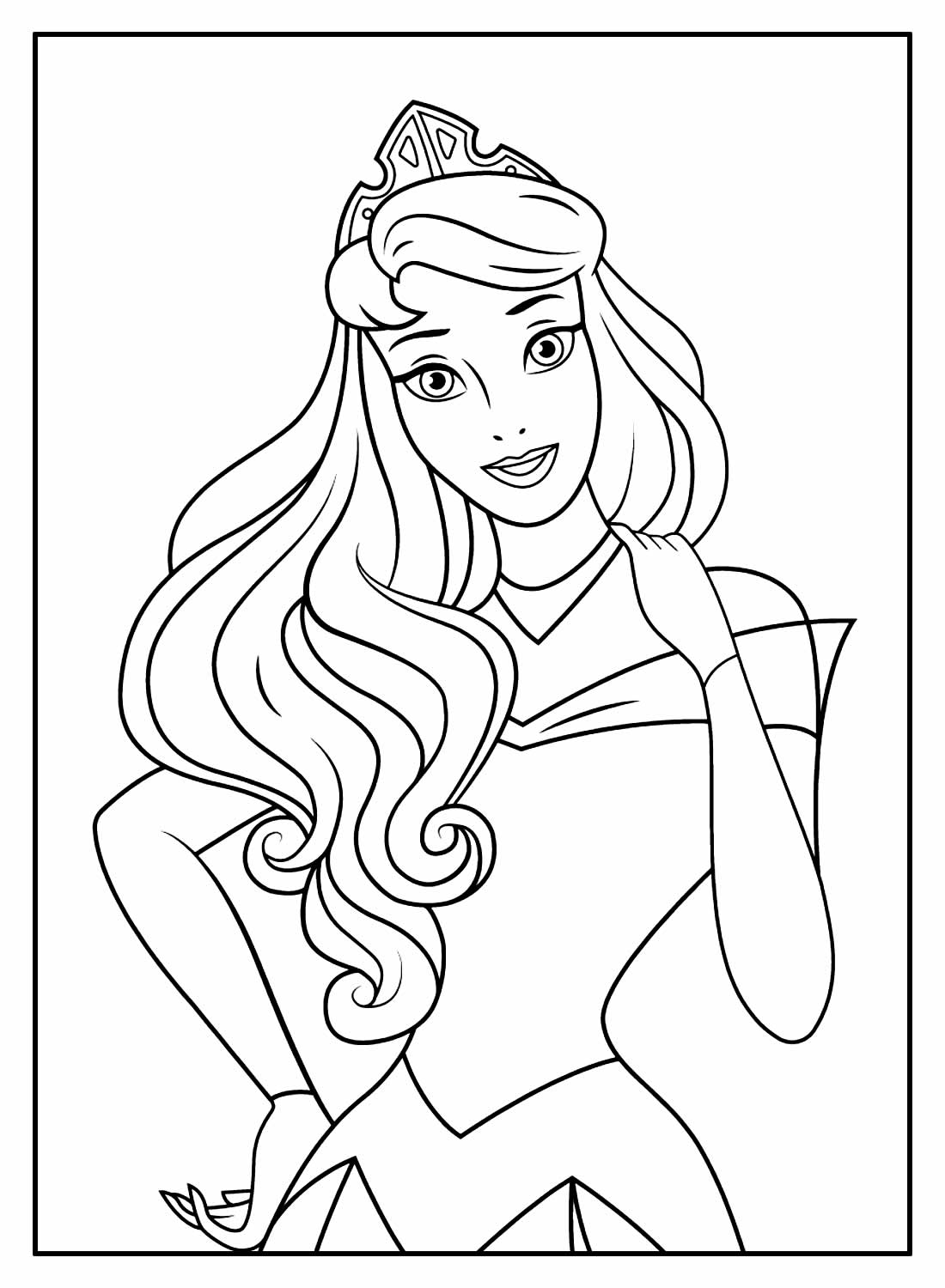 Desenho de a Bela Adormecida para Colorir Online Pdf