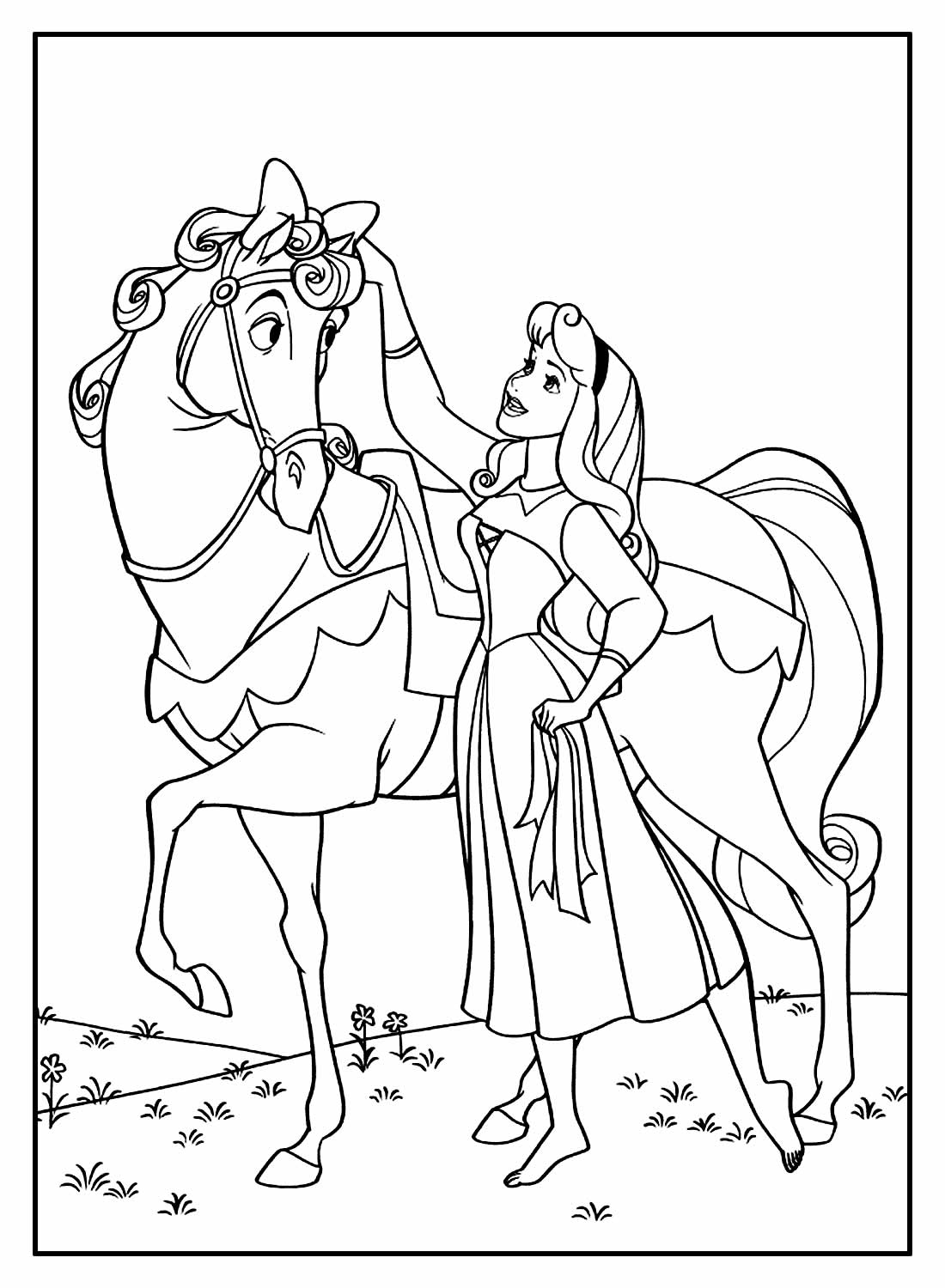 Desenho de a Bela Adormecida Pdf Imprimivel para Colorir
