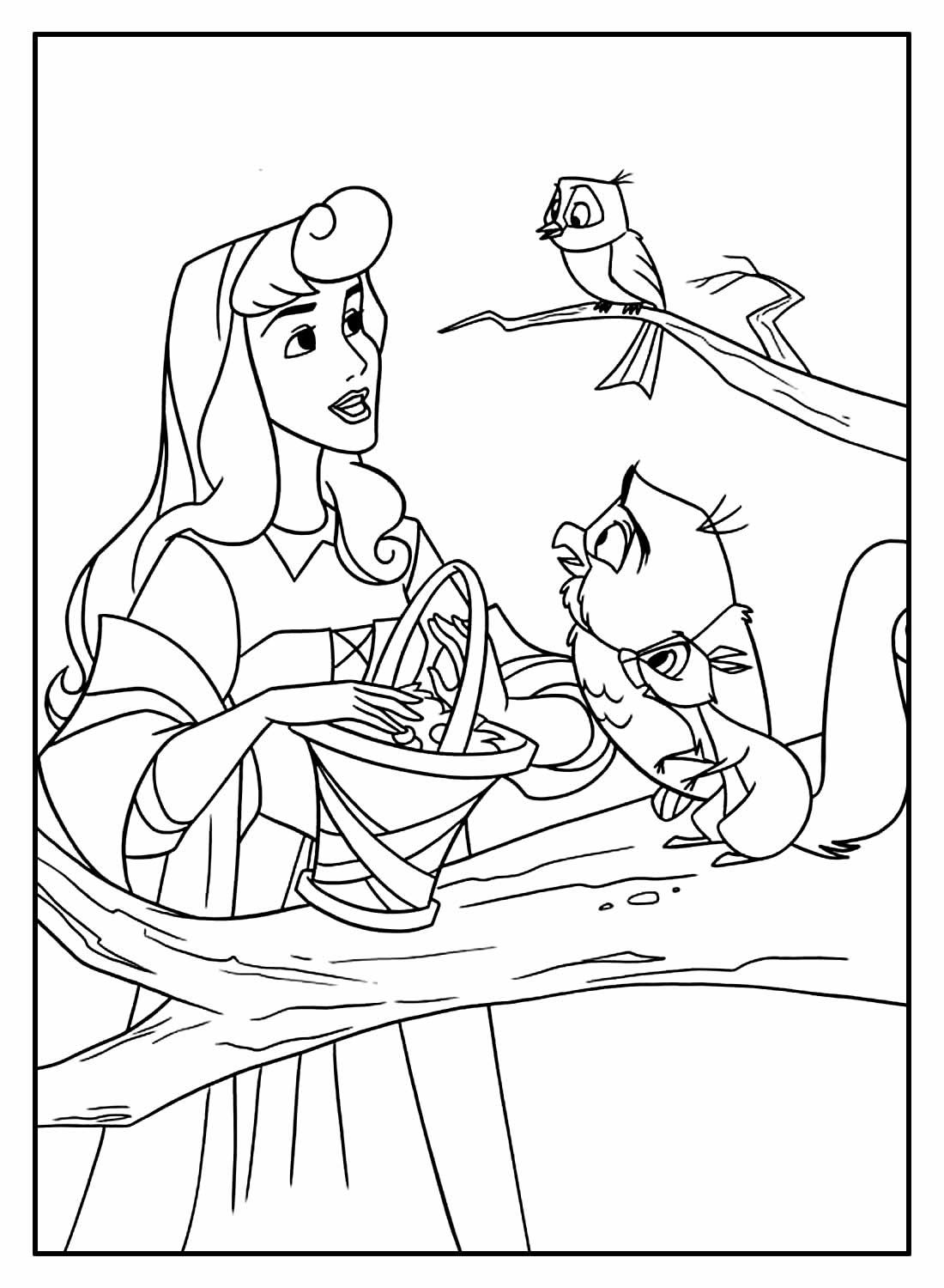Desenho de a Bela Adormecida Pdf para Imprimir e Colorir