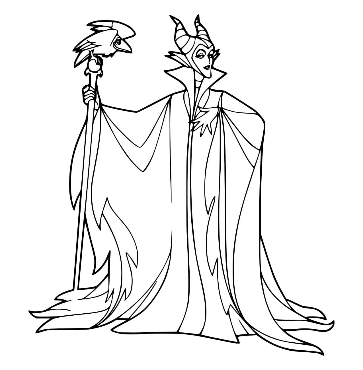 Desenho de Malévola da Bela Adormecida para Colorir