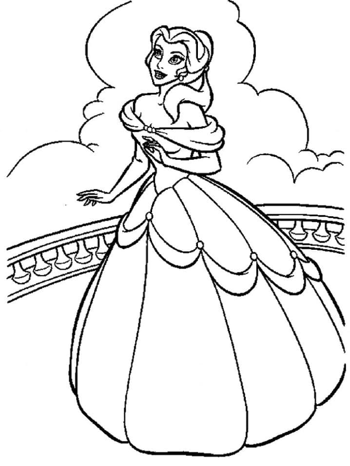 Desenho Bela Adorável para Colorir