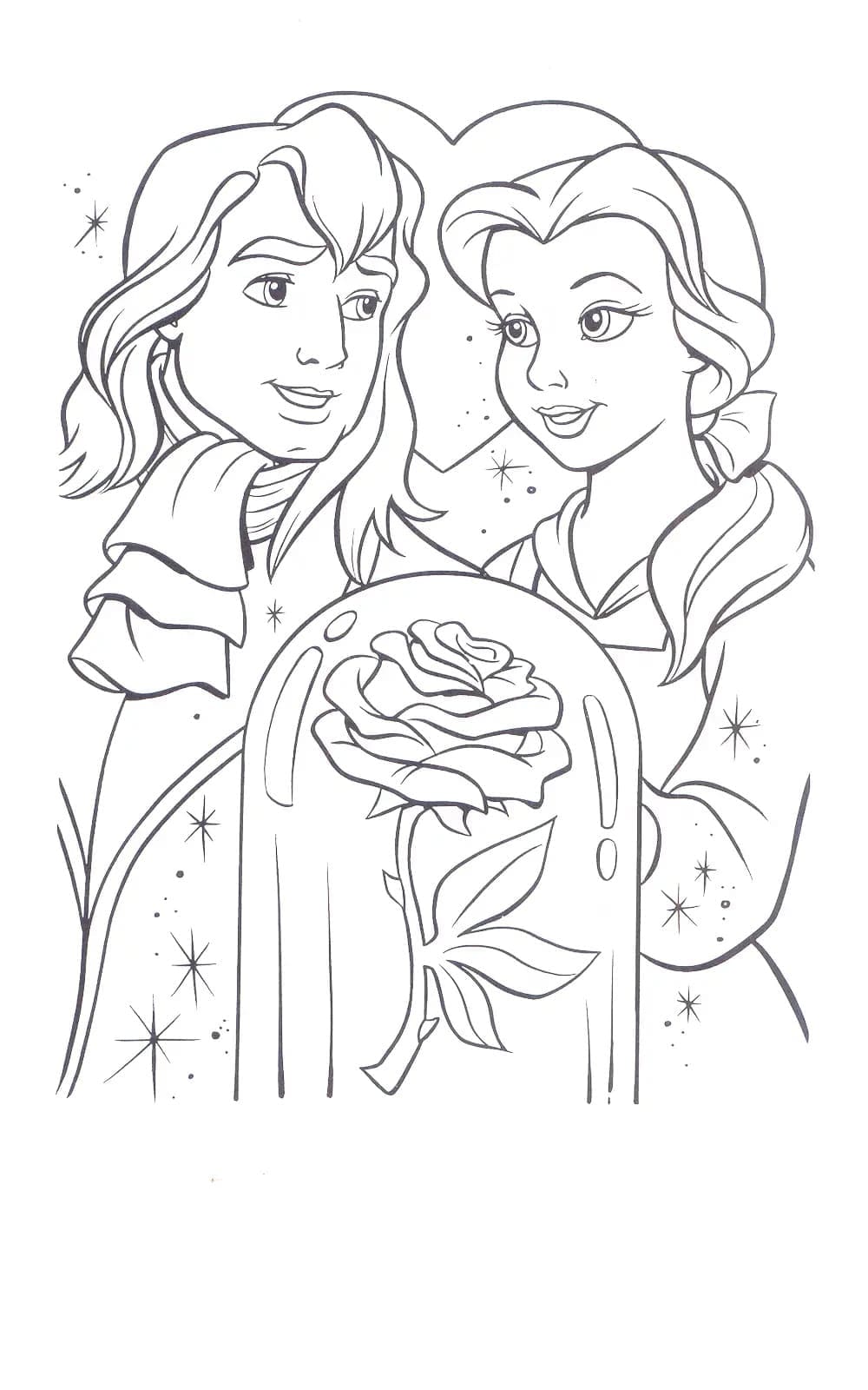 Desenho de a Fera e Bela Imprimivel para Crianças para Colorir