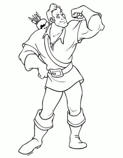 Desenho de Gaston de a Fera e Bela para Colorir