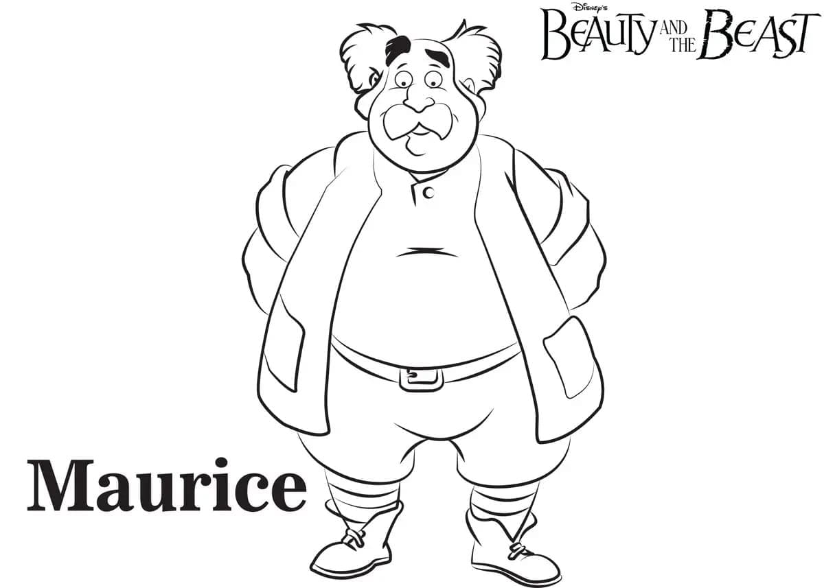 Desenho de Maurice de a Fera e Bela para Colorir