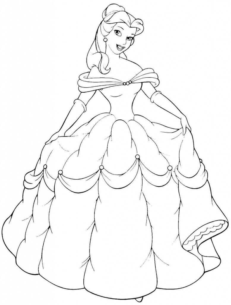 Desenho Deslumbrante da Princesa Aurora Vestida para o Baile para Colorir