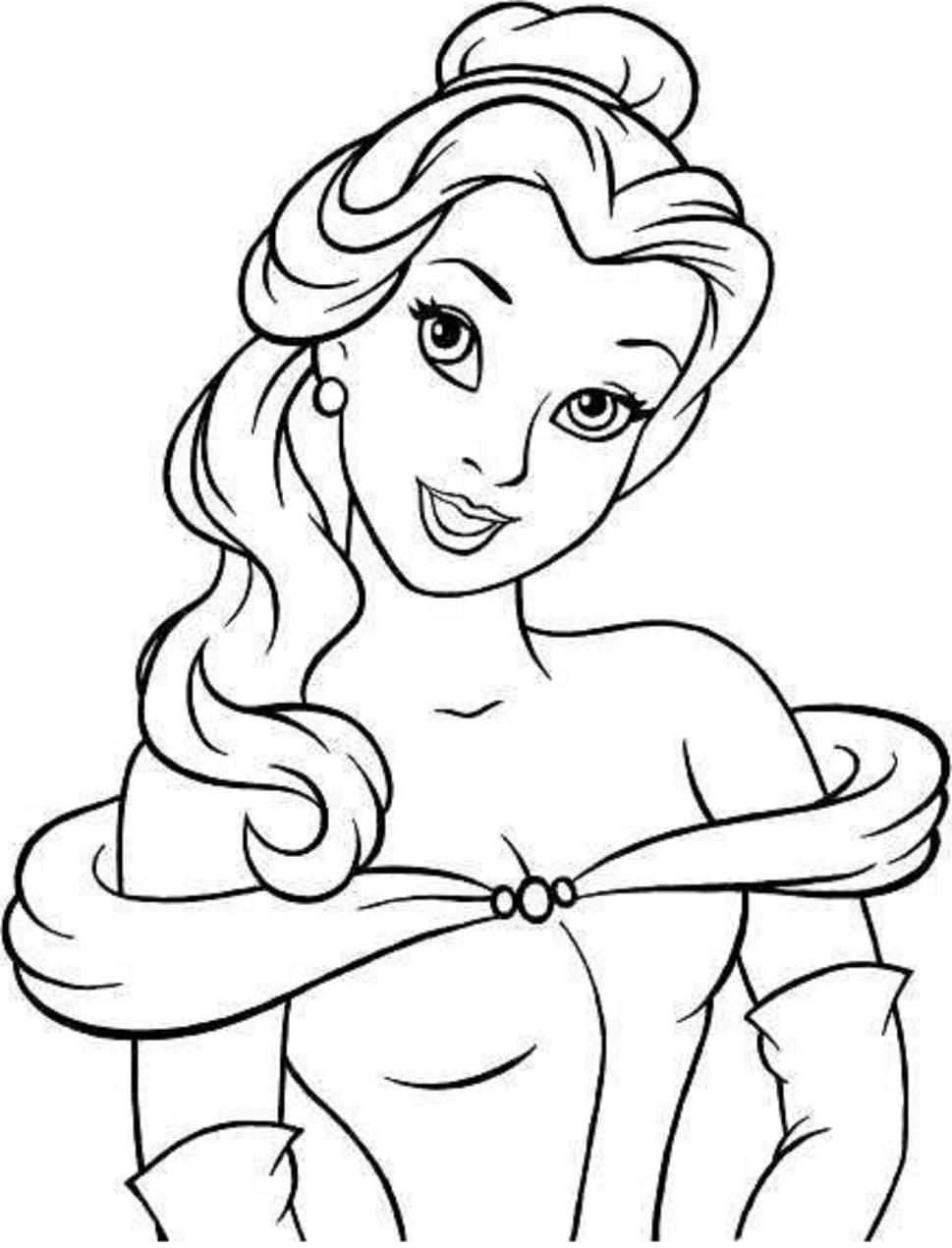 Princesa Bela para Colorir
