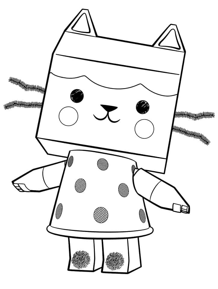 Desenho a Casa Mágica da Gabby Baby Box Vestido de Bolinha para Colorir