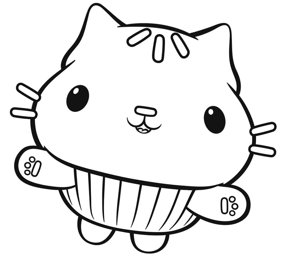Desenho a Casa Mágica da Gabby Cakey Feliz para Colorir