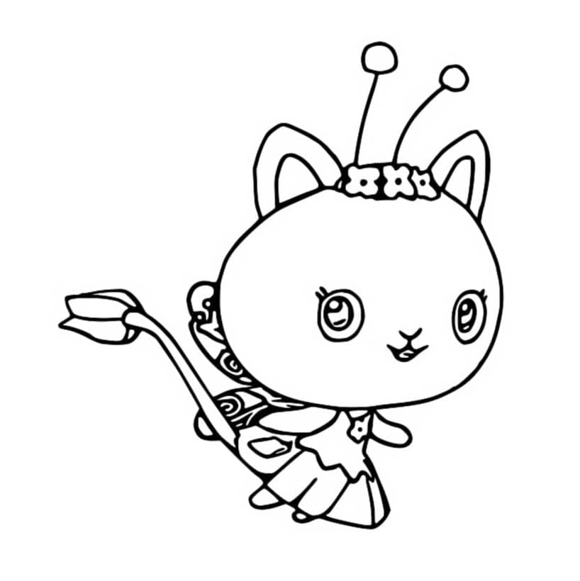 Desenho a Casa Mágica da Gabby Kitty Fairy para Colorir