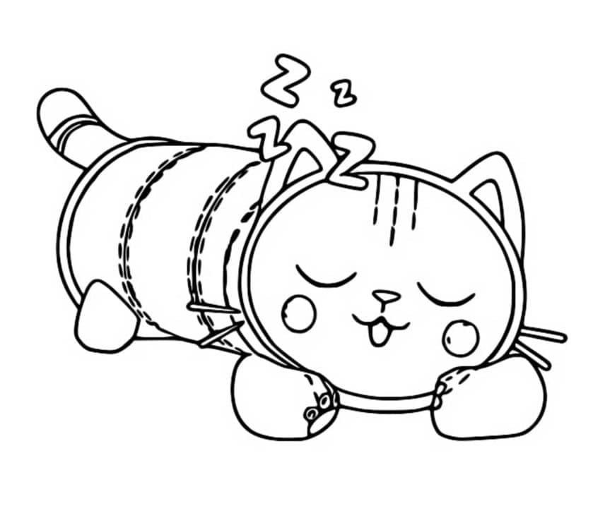 Desenho a Casa Mágica da Gabby Pillow Cat Dormindo para Colorir