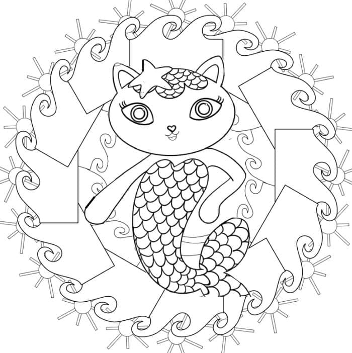 Desenho a Casa Mágica da Gabby Sereia Super Estilosa para Colorir