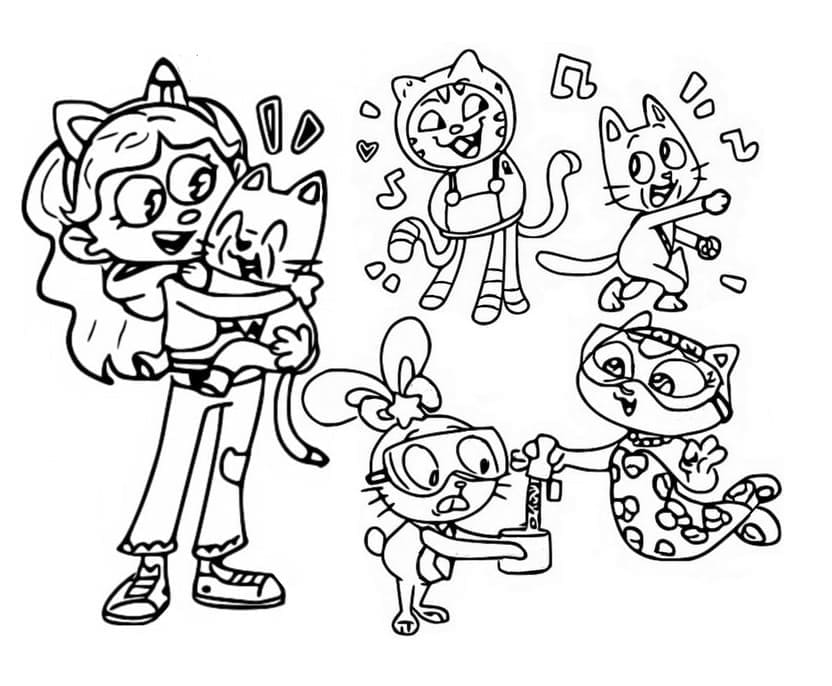 Desenho Lindo com Personagens da Casa Mágica da Gabby para Baixar Grátis
