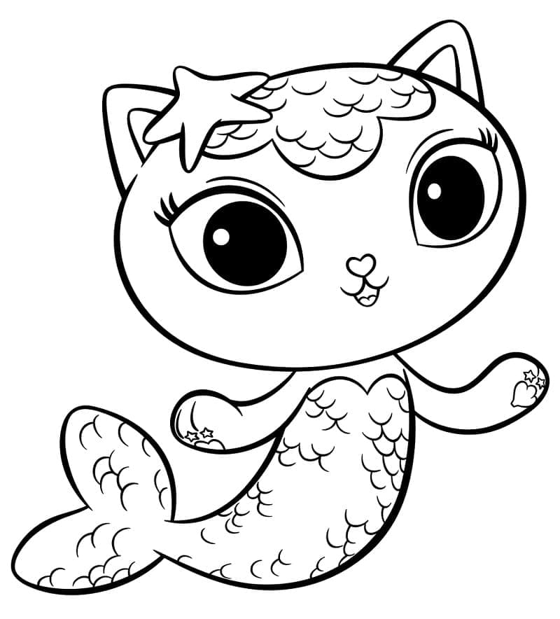 Desenho Sereia de a Casa Mágica da Gabby para Colorir