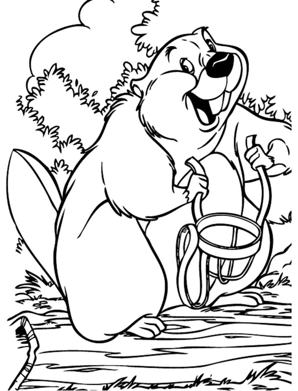 Desenho de Castor a Dama e o Vagabundo para Imprimir em Pdf