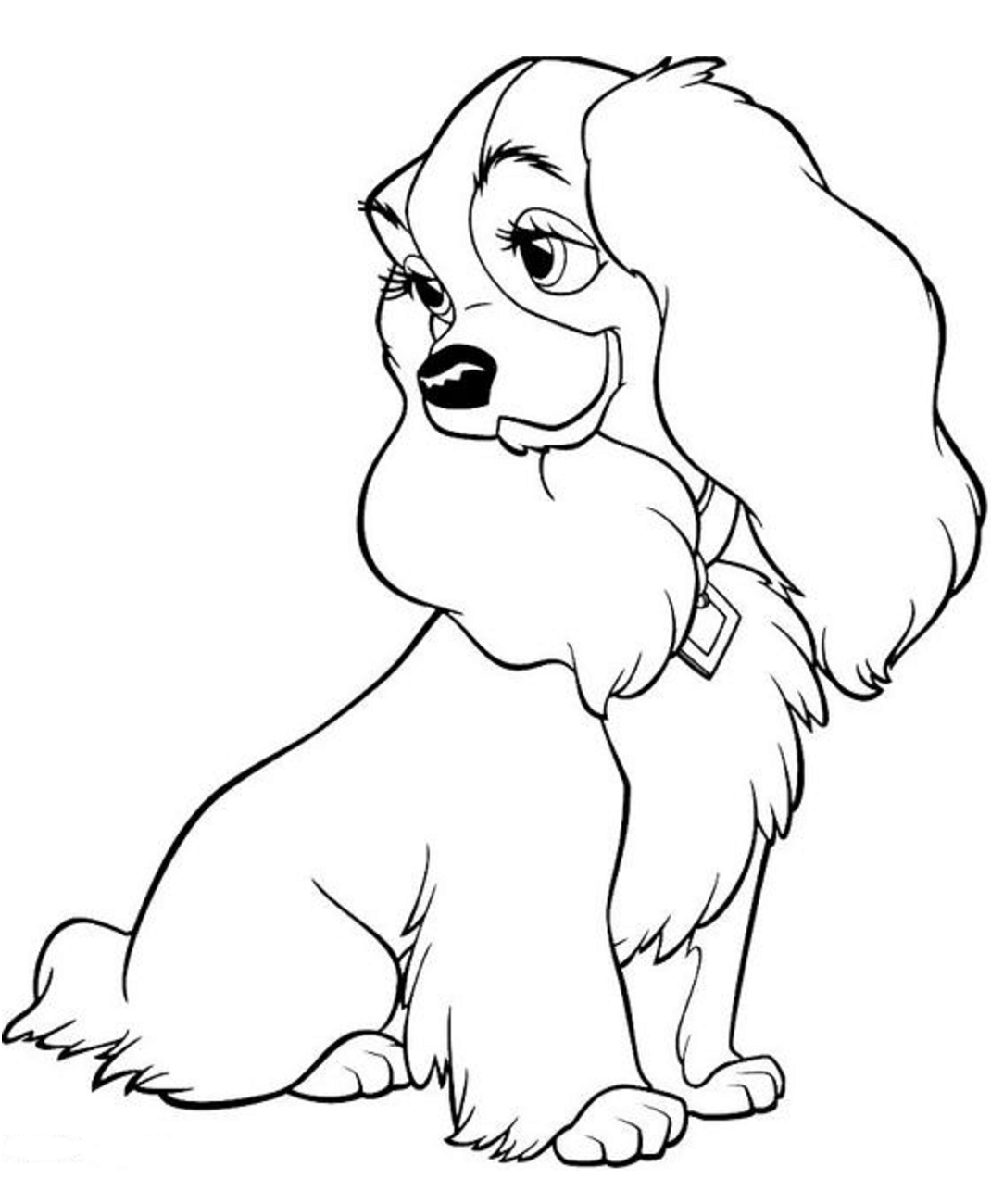 Desenhos de A Dama e o Vagabundo para Colorir