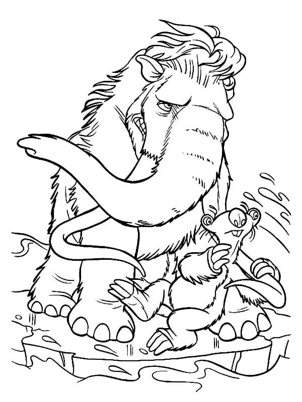 Desenho Manny e Sid para Colorir