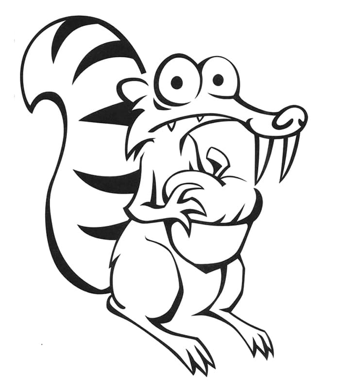 Desenho Scrat a Era do Gelo para Colorir