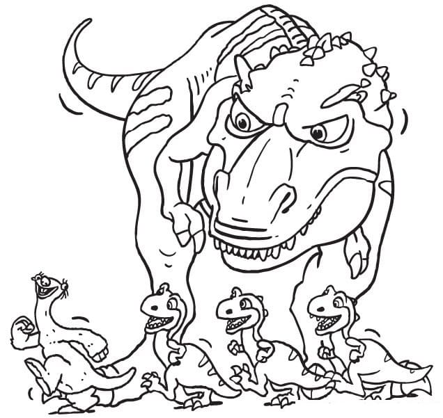 Desenho Sid e Dinossauros da Era do Gelo para Colorir