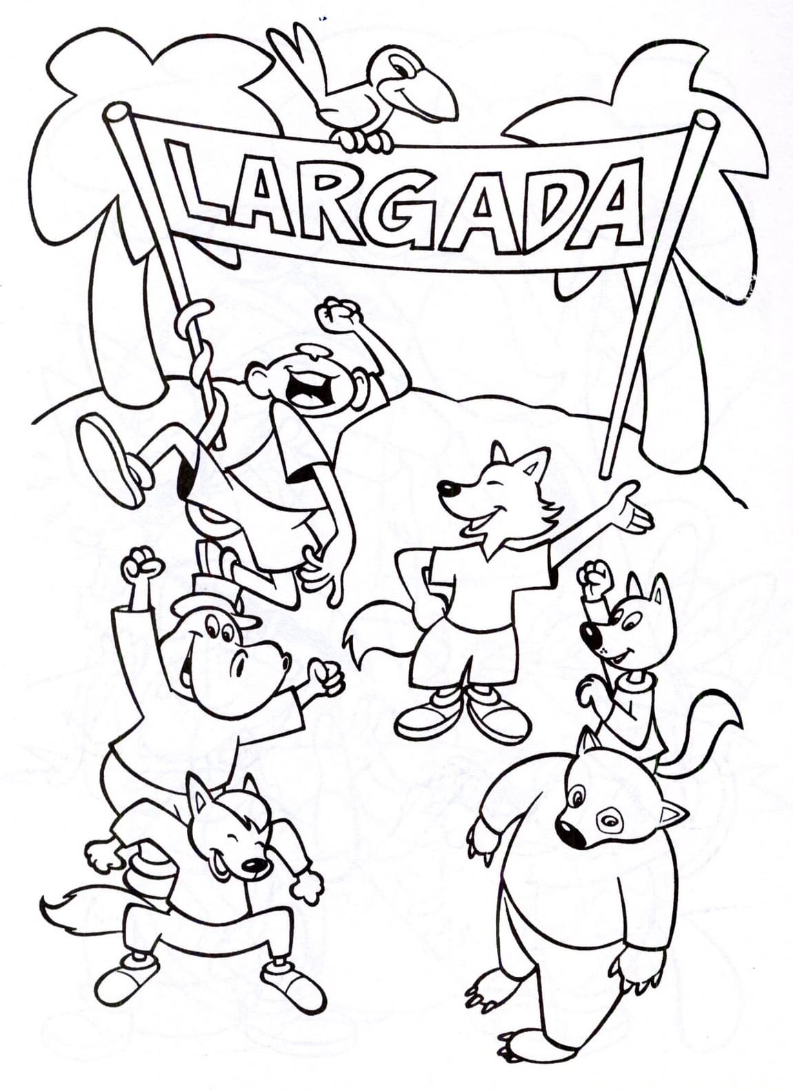 Desenho de a Lebre e a Tartaruga para Crianças de 6 Ano para Colorir