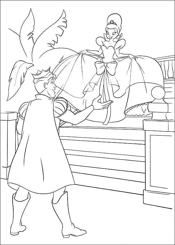 Desenho de Charlotte Labouff e Príncipe Naveen para Colorir