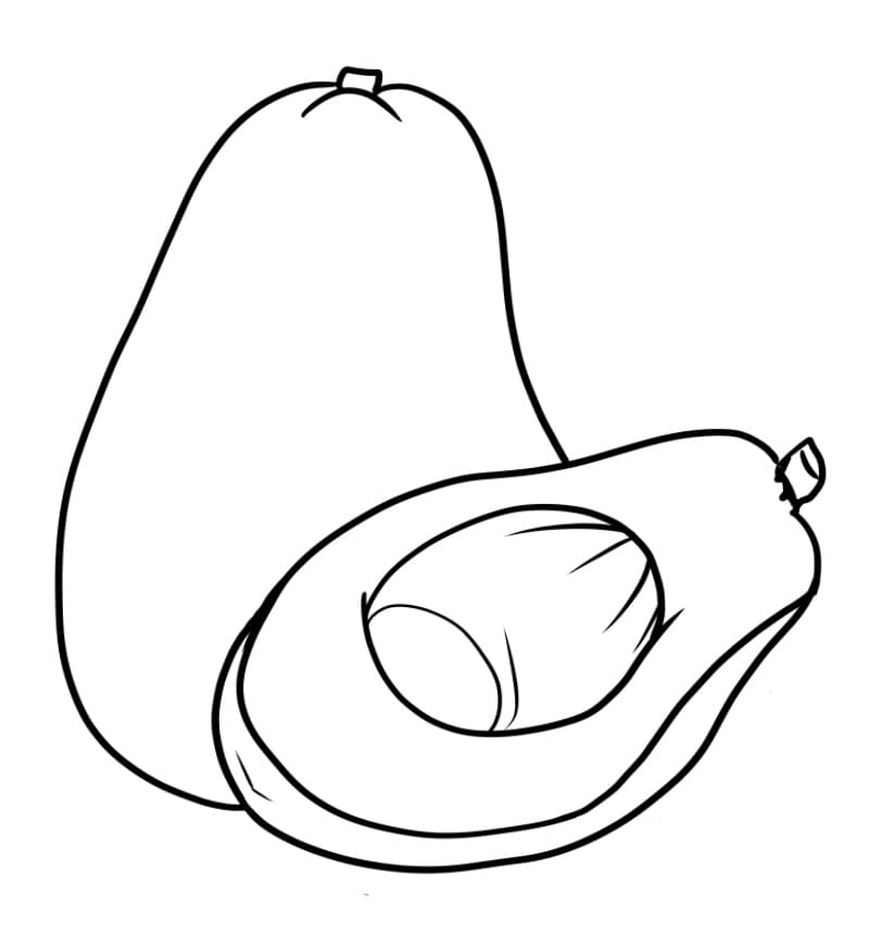Baixar Desenho de Abacate em Pdf para Colorir