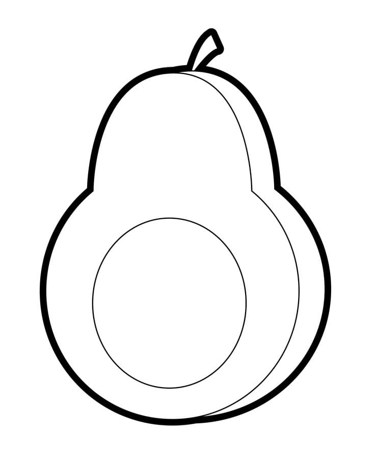 Desenho de Abacate Grátis para Colorir