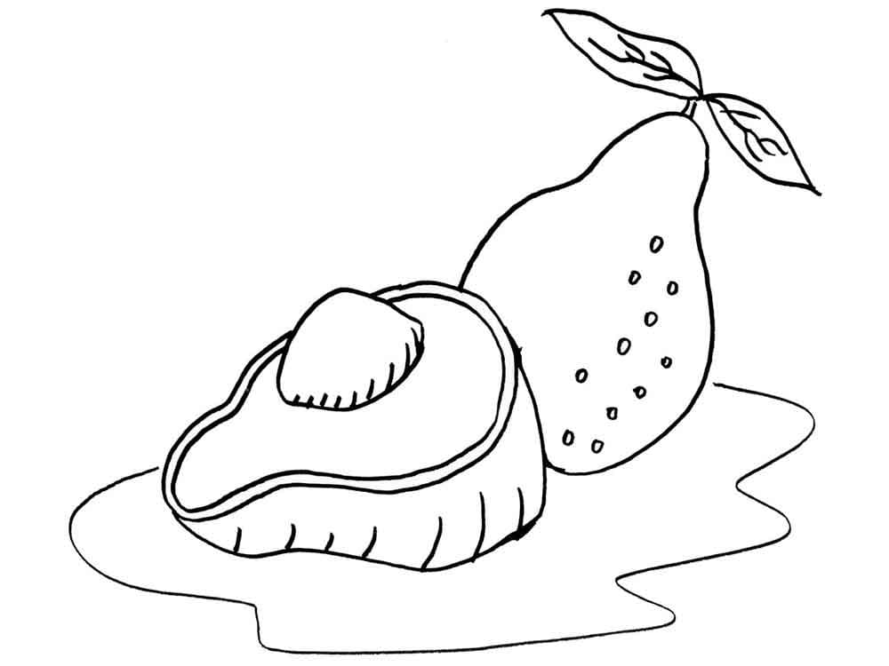 Desenho de Abacate Grátis para Crianças para Colorir