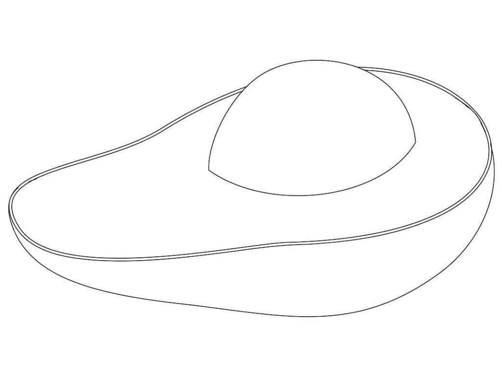 Desenho de Abacate Simples para Colorir