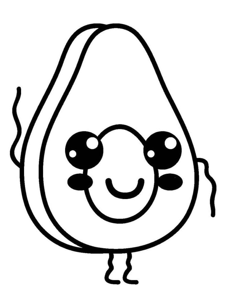 Desenho de Adorável Abacate para Colorir