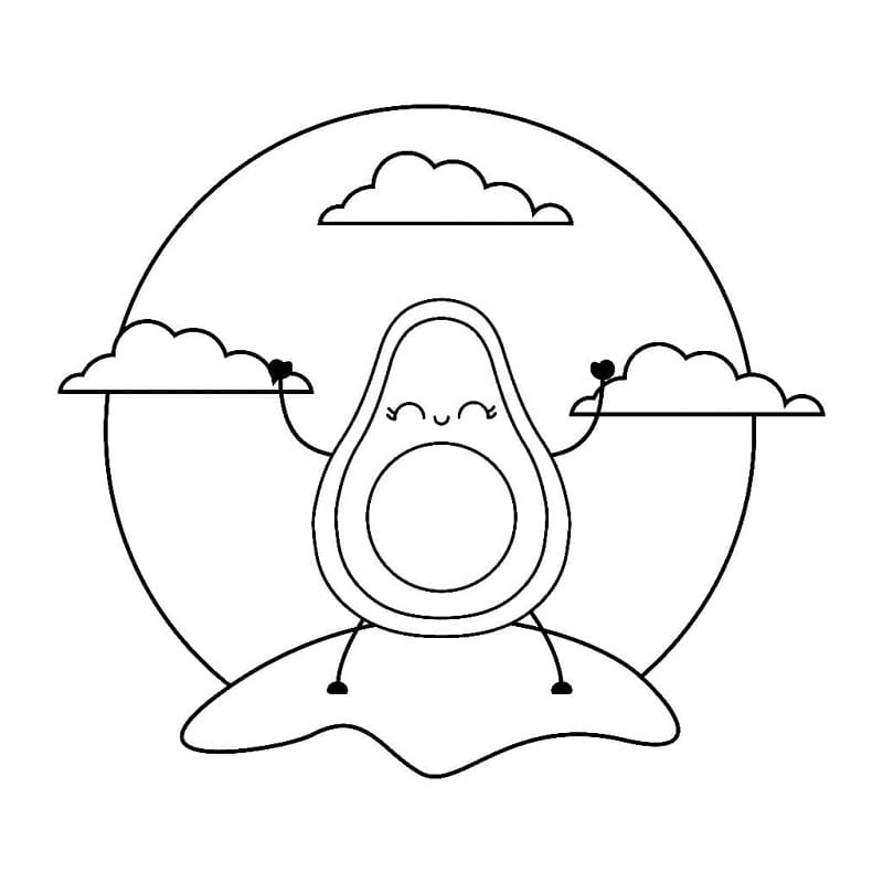 Desenho de Bom Abacate para Colorir