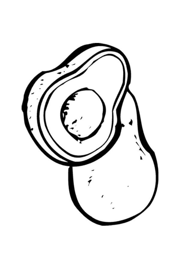 Desenho de Fruta Abacate para Colorir