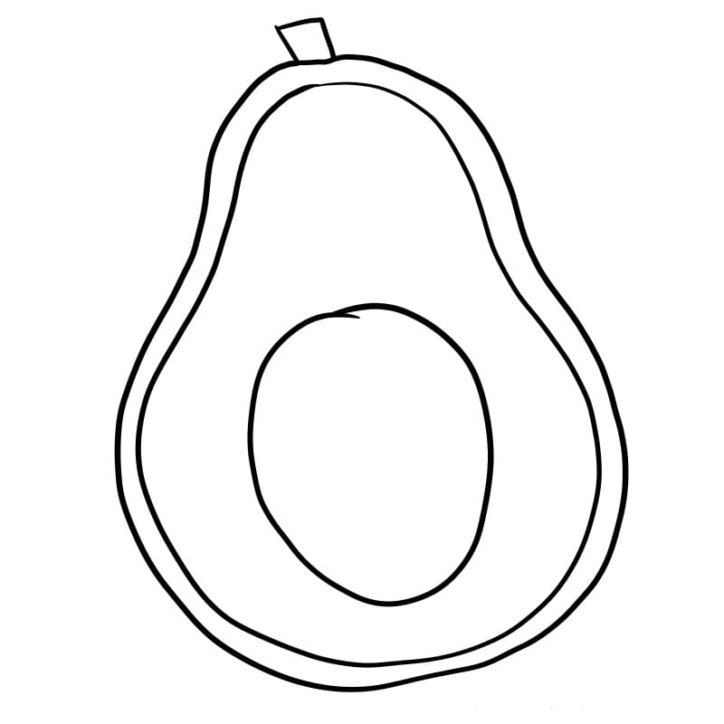 Desenho de Meio Abacate para Colorir