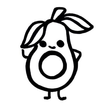 Desenho De Pequeno Abacate Para Colorir
