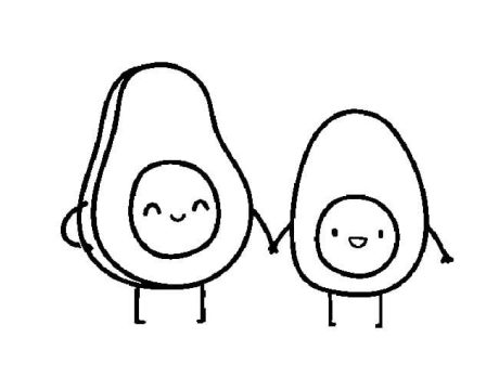 Desenho De Pequenos Abacates Para Colorir