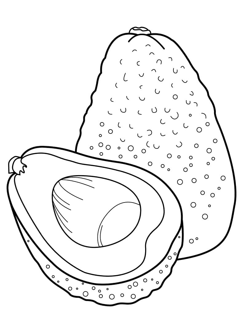Desenhos de Abacate para Colorir